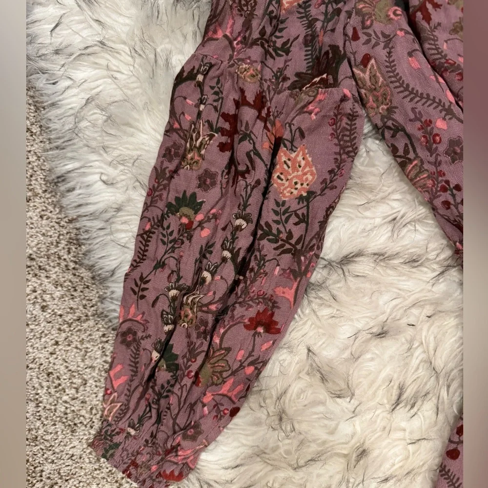 Free People Pink and Purple Floral Boho Romper - Picture 6 of 6